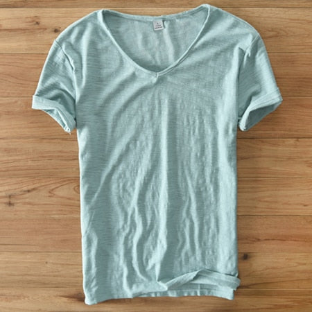 Men's V-Neck Linen Shirt – Luca-White-M-State of Style