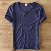 Men's V-Neck Linen Shirt – Luca-White-M-State of Style