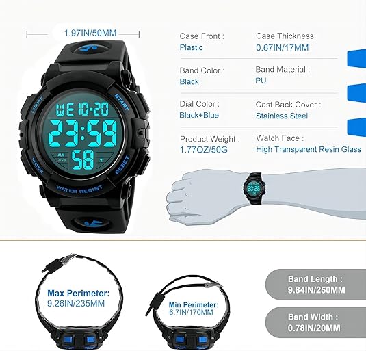 Men’s Waterproof Digital Sports Watch – Martin-State of Style