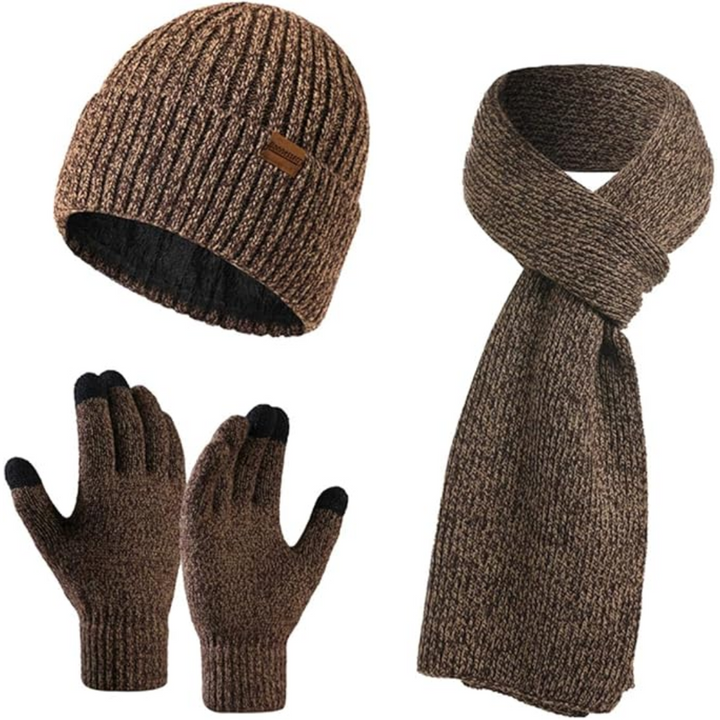 Men's Winter Beanie & Gloves Set - Victor-Dark blue-State of Style