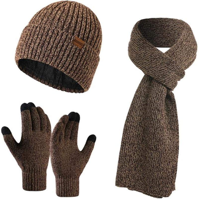 Men's Winter Beanie & Gloves Set - Victor-Dark blue-State of Style