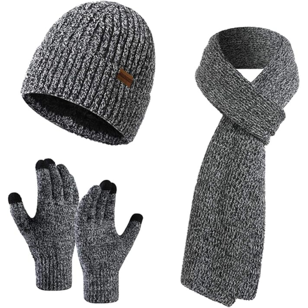 Men's Winter Beanie & Gloves Set - Victor-Dark blue-State of Style