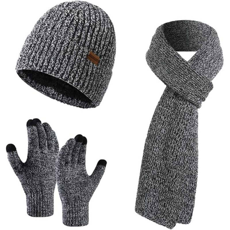 Men's Winter Beanie & Gloves Set - Victor-Dark blue-State of Style
