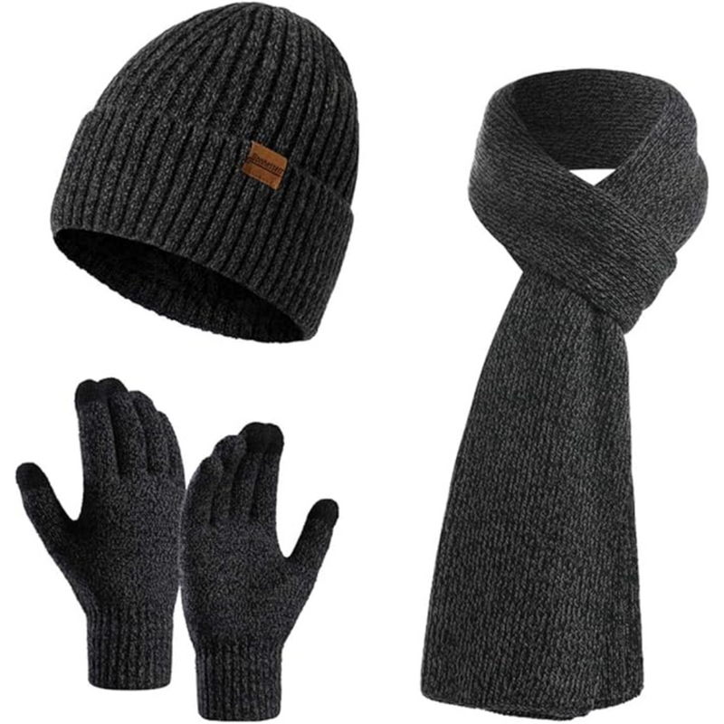Men's Winter Beanie & Gloves Set - Victor-Dark blue-State of Style
