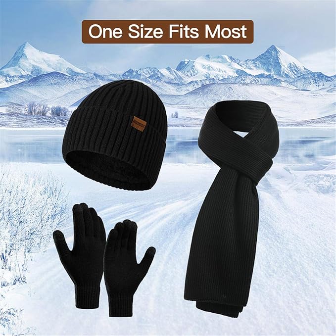 Men's Winter Beanie & Gloves Set - Victor-Dark blue-State of Style