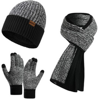 Men's Winter Beanie & Gloves Set - Victor-Dark blue-State of Style