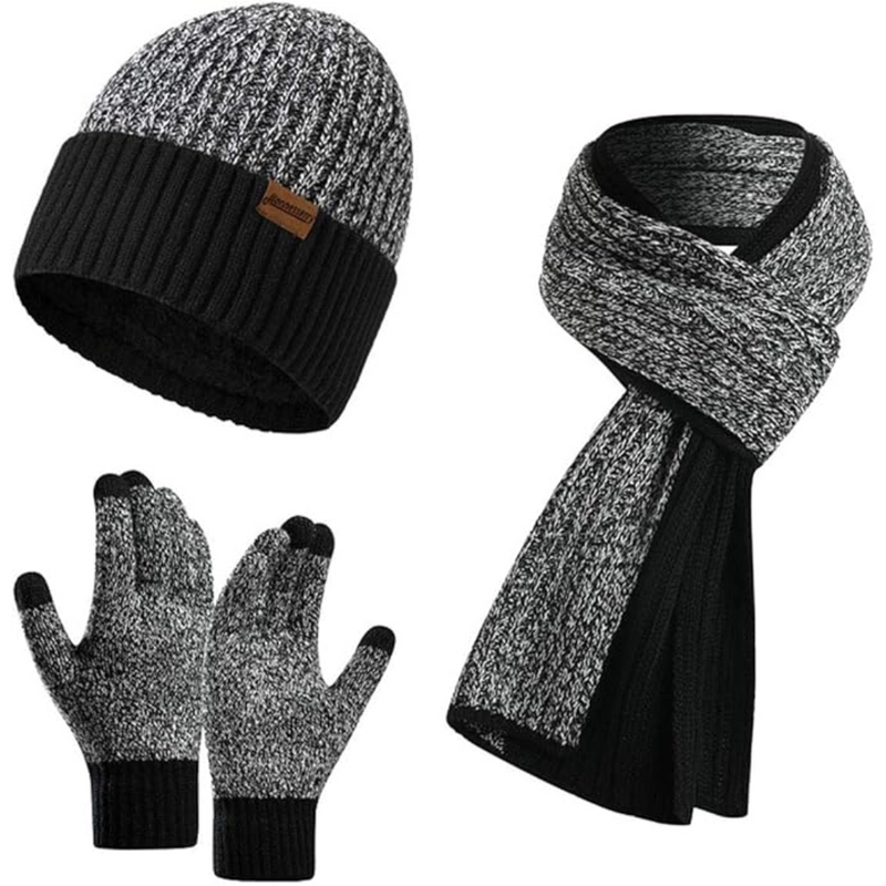 Men's Winter Beanie & Gloves Set - Victor-Dark blue-State of Style