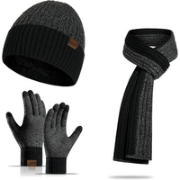 Men's Winter Beanie & Gloves Set - Victor-Dark blue-State of Style