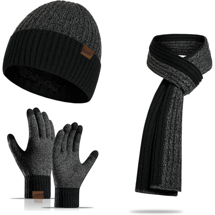 Men's Winter Beanie & Gloves Set - Victor-Dark blue-State of Style