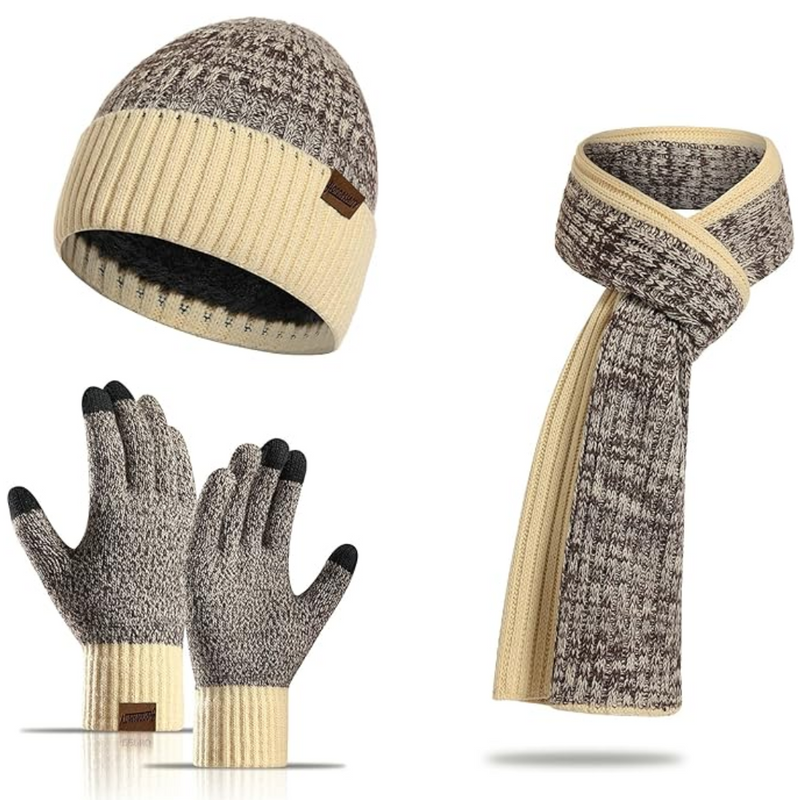 Men's Winter Beanie & Gloves Set - Victor-Dark blue-State of Style