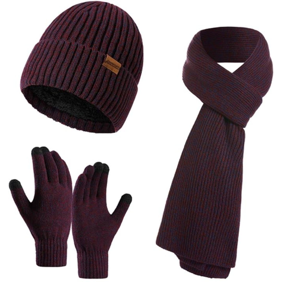 Men's Winter Beanie & Gloves Set - Victor-Dark blue-State of Style