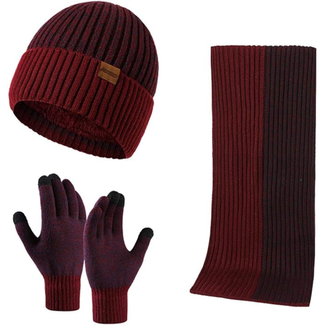 Men's Winter Beanie & Gloves Set - Victor-Dark blue-State of Style