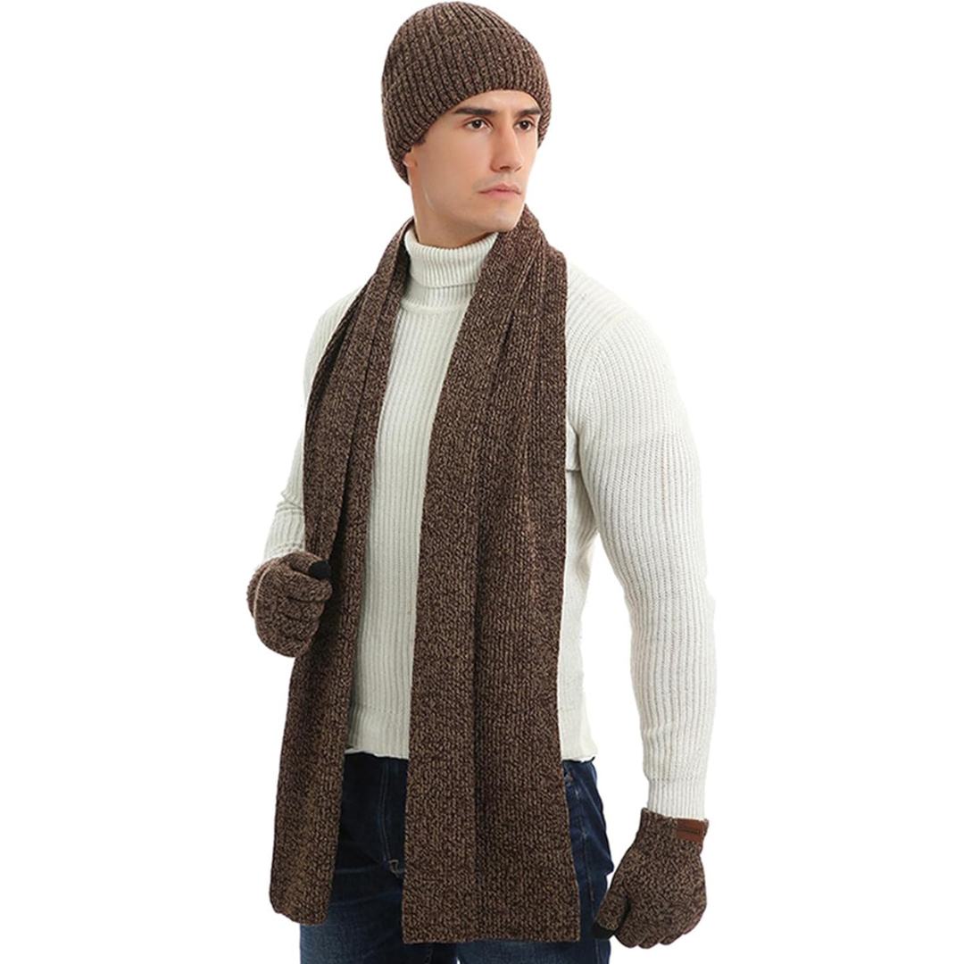 Men's Winter Beanie & Gloves Set - Victor-Khaki-State of Style