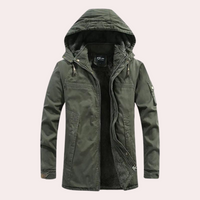 Men's Winter Jacket with Warm Hood - Logan-Green-S-State of Style