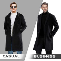 Men's Winter Trench Coat in Wool Blend - Liam-Black 1-XS-State of Style