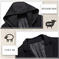 Men's Winter Trench Coat in Wool Blend - Liam-Black 1-XS-State of Style