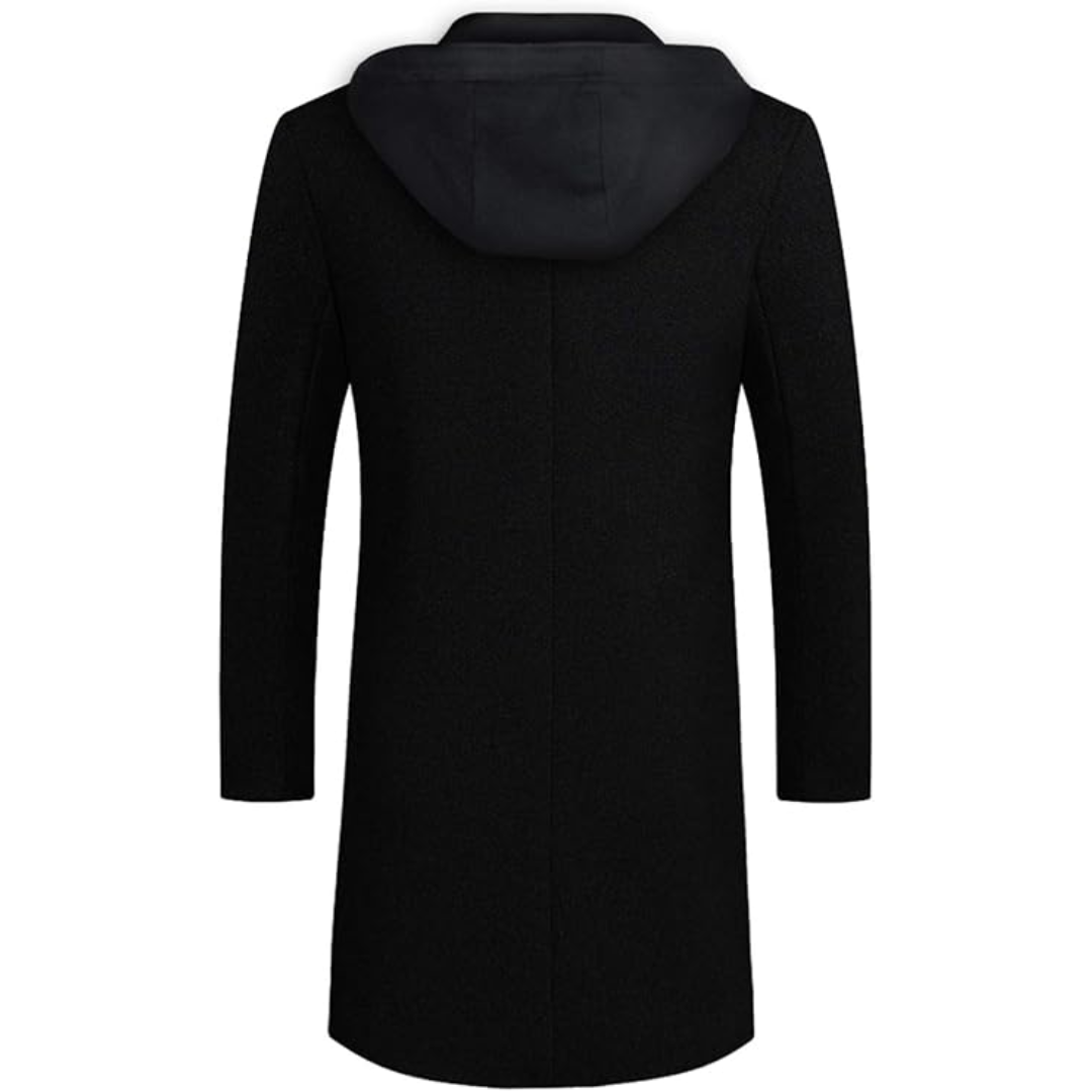 Men's Winter Trench Coat in Wool Blend - Liam-Black 1-XS-State of Style