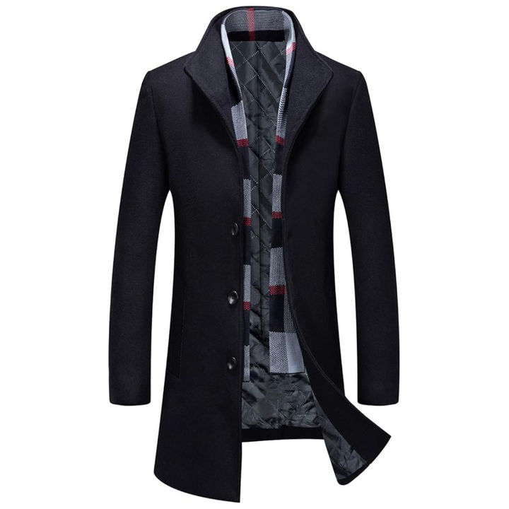 Men's Winter Trench Coat in Wool Blend - Liam-Black 2-XS-State of Style