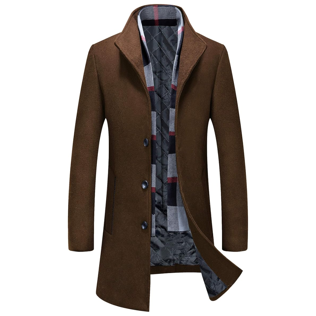 Men's Winter Trench Coat in Wool Blend - Liam-Brown-XS-State of Style