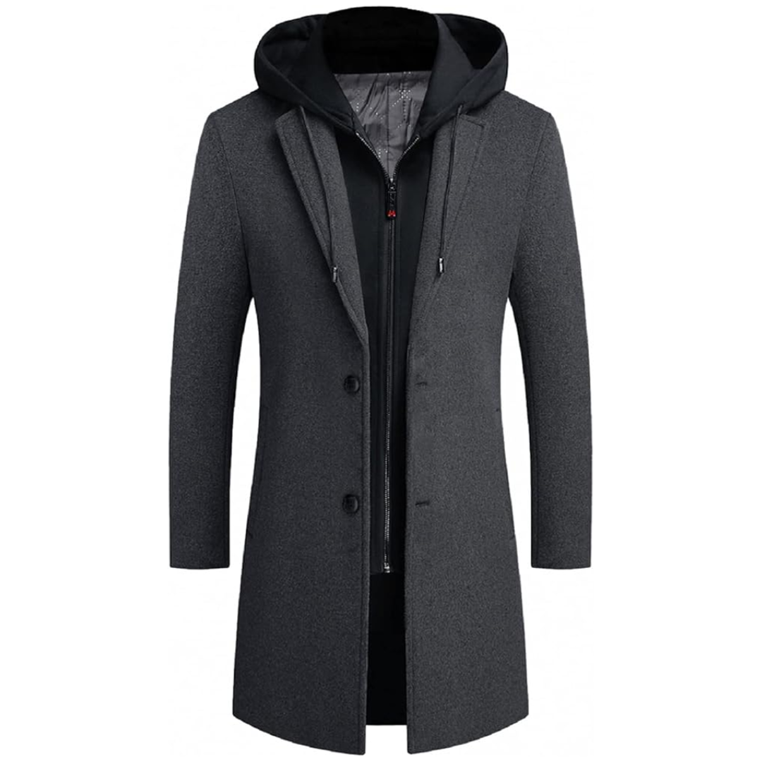 Men's Winter Trench Coat in Wool Blend - Liam-Grey-XS-State of Style