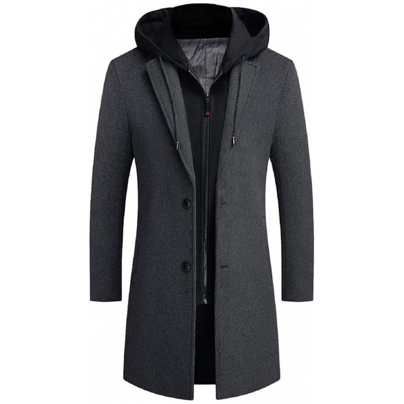 Men's Winter Trench Coat in Wool Blend - Liam-Grey-XS-State of Style