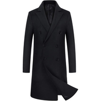 Men's Wool Blend Trench Coat - Pedro-Black 2-State of Style