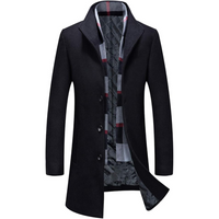 Men's Wool Blend Trench Coat - Pedro-Black 4-State of Style
