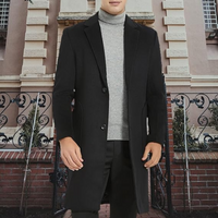 Men's Wool Blend Trench Coat - Pedro-Black-State of Style