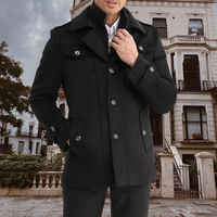 Men's Wool Blend Trench Coat - Pedro-Black-State of Style