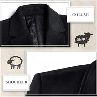 Men's Wool Blend Trench Coat - Pedro-Black-State of Style