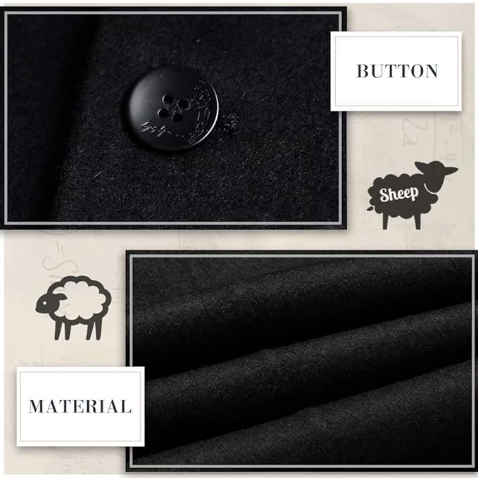 Men's Wool Blend Trench Coat - Pedro-Black-State of Style