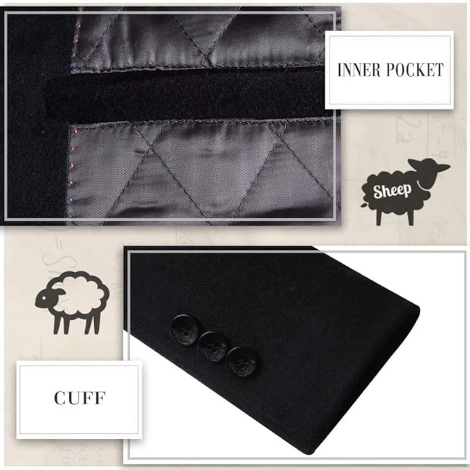 Men's Wool Blend Trench Coat - Pedro-Black-State of Style