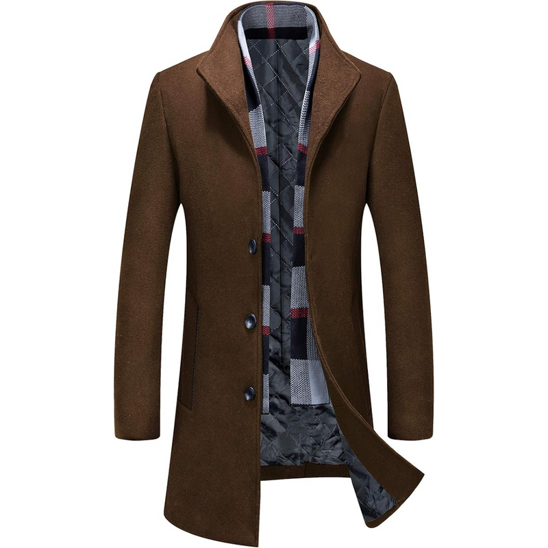 Men's Wool Blend Trench Coat - Pedro-Brown-State of Style