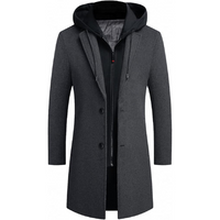 Men's Wool Blend Trench Coat - Pedro-Grey-State of Style