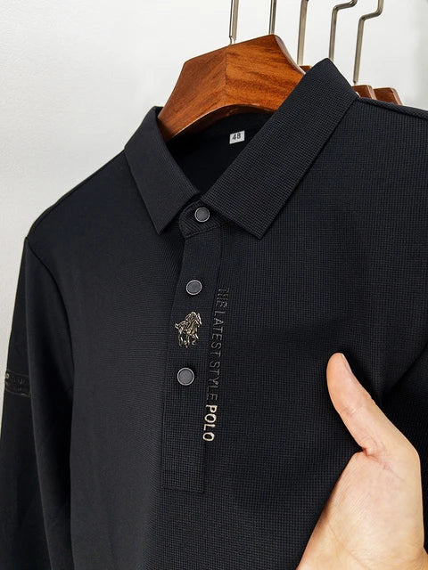 Men's Wrinkle-Free Muscle Polo | Lightweight-Black-XS-State of Style