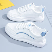MerelsSneakers | Women's Trendy Sporty Sneakers-White-Blue-4.5-State of Style