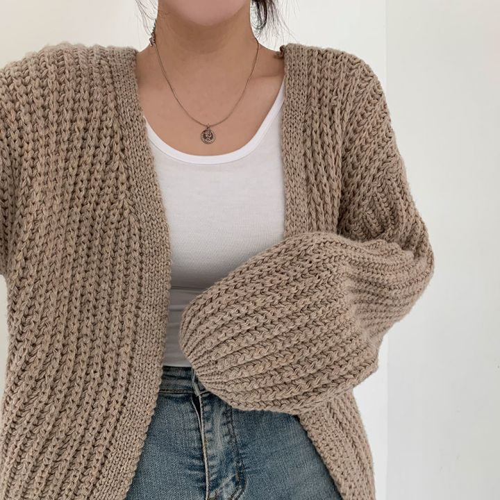MerelsVest | Women's Stylish Knit Cardigan-Brown-One size fits all-State of Style