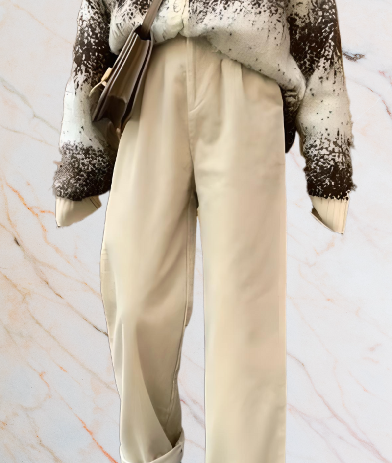 Meriam – High-Waisted Wide-Leg Jeans with a Relaxed Fit-S-Beige-State of Style