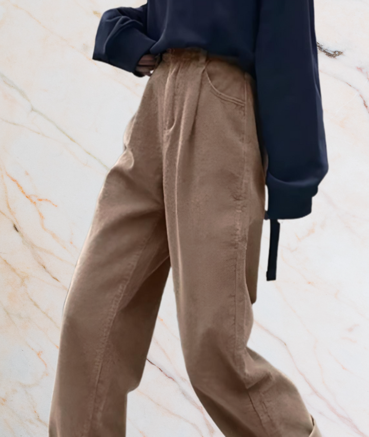 Meriam – High-Waisted Wide-Leg Jeans with a Relaxed Fit-S-Grey-Brown-State of Style