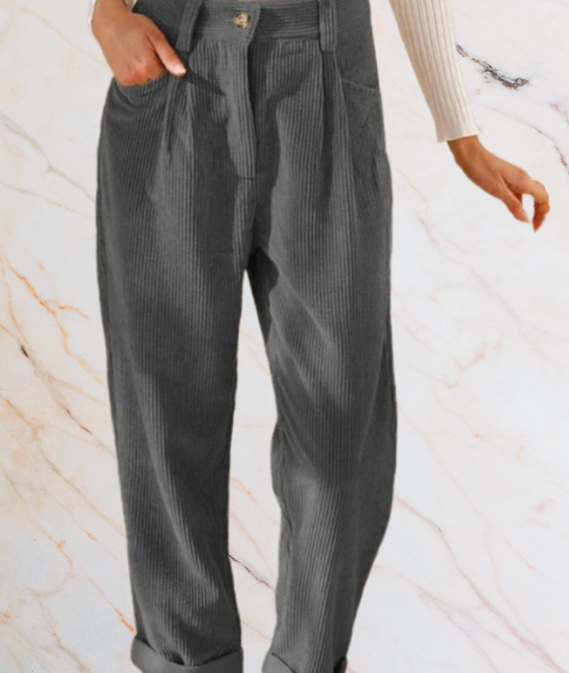 Meriam – High-Waisted Wide-Leg Jeans with a Relaxed Fit-S-Grey-State of Style