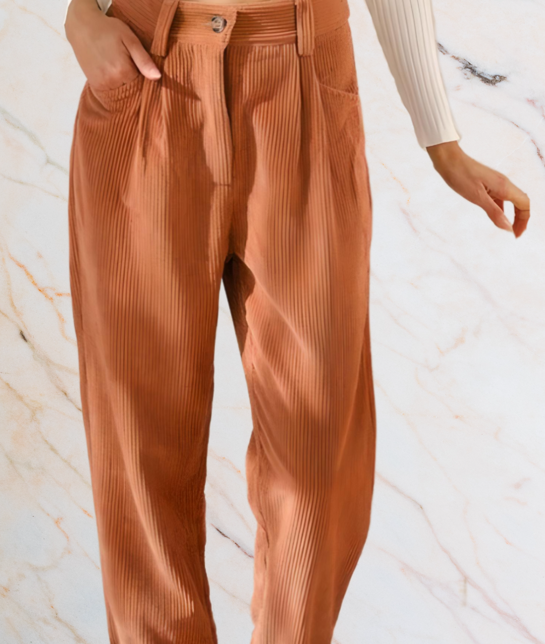 Meriam – High-Waisted Wide-Leg Jeans with a Relaxed Fit-S-Orange-State of Style