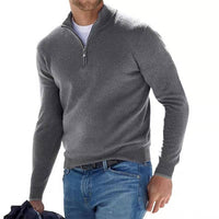 Merino Men's Sweater with V-neck - Torino-Grey-S-State of Style