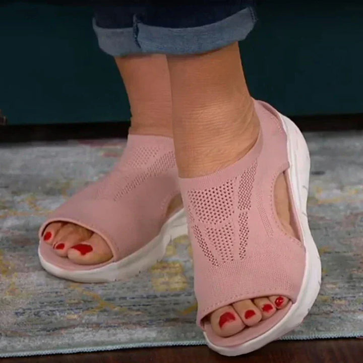 Mesh Plateau Sandals for Women – Nova-Pink-3-State of Style