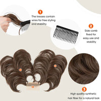 Messy Clip-in Bun with Side Clip – Elina-Black-State of Style