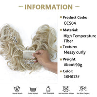 Messy Clip-in Bun with Side Clip – Elina-Black-State of Style