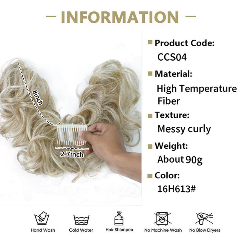 Messy Clip-in Bun with Side Clip – Elina-Black-State of Style