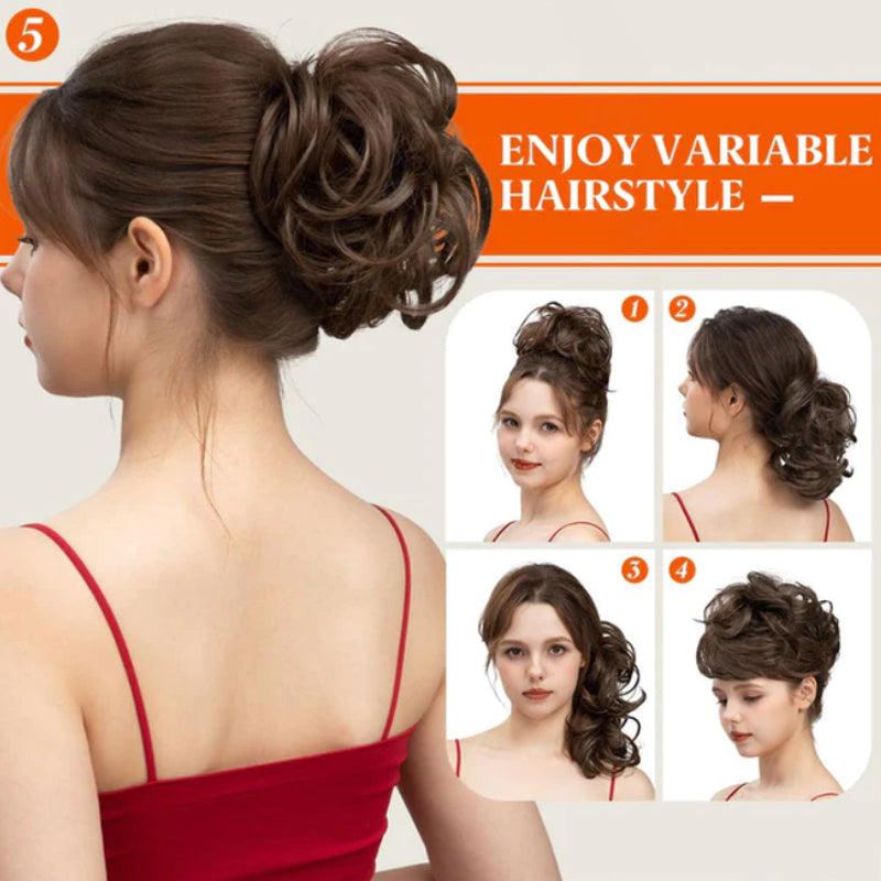 Messy Clip-in Bun with Side Clip – Elina-Black-State of Style