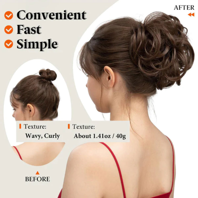 Messy Clip-in Bun with Side Clip – Elina-Black-State of Style