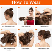 Messy Clip-in Bun with Side Clip – Elina-Black-State of Style