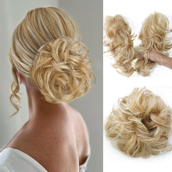 Messy Clip-in Bun with Side Clip – Elina-Blond-State of Style